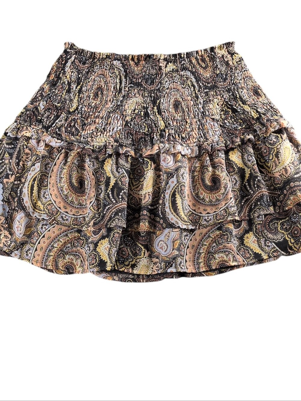 Bar III Paisley Ruffle Tiered Mini Skirt